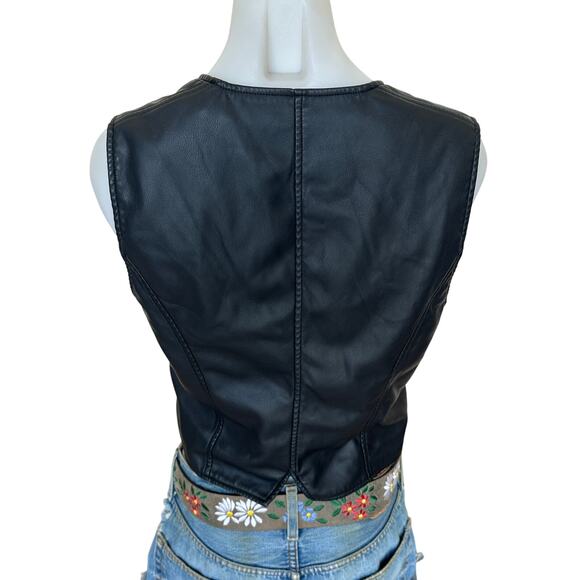 Pistola Black Faux Leather Vest Medium Menswear Dark Academia Whimsigoth $128 - Picture 8 of 10